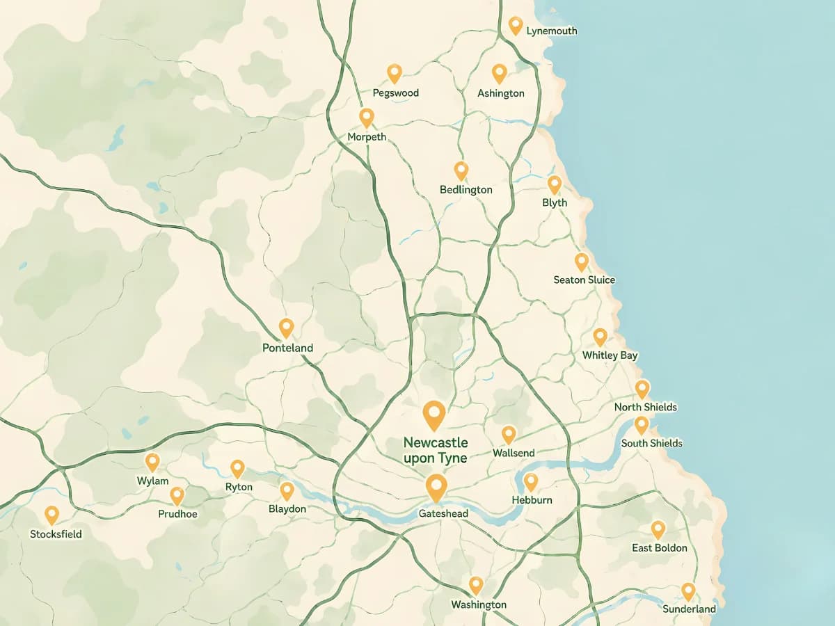 Areas covered by Tyneside Tech